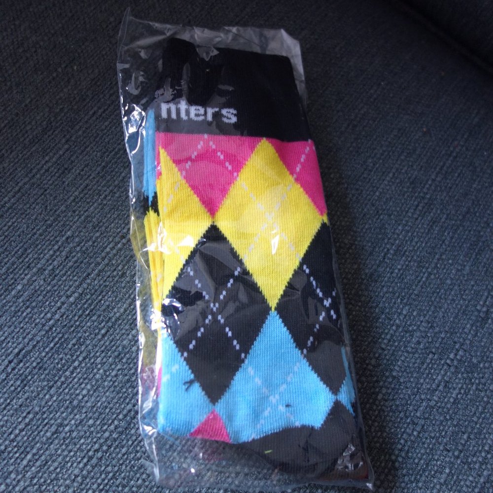 Dell Printers Argyle Socks *Brand New In Plastic Never Worn*